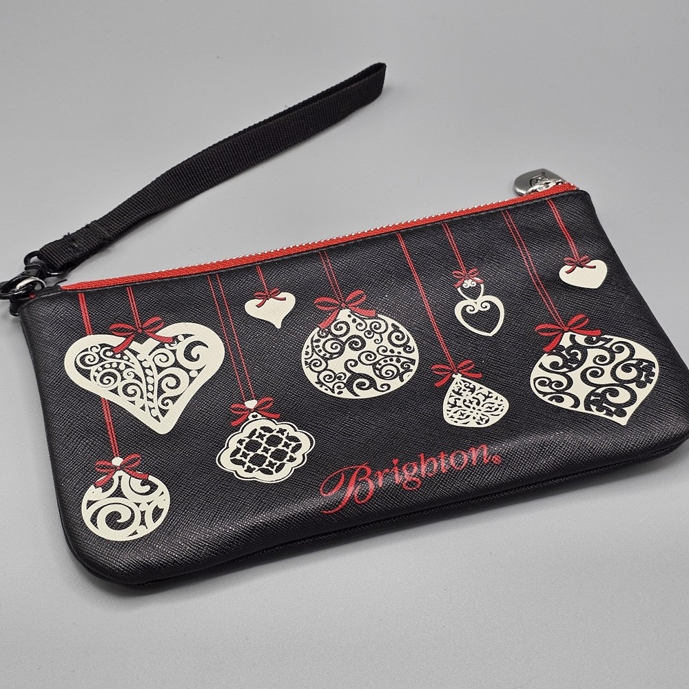Brighton Love Notes Christmas Ornament Wristlet Purse Cosmetic Bag New 5" x 8.5"